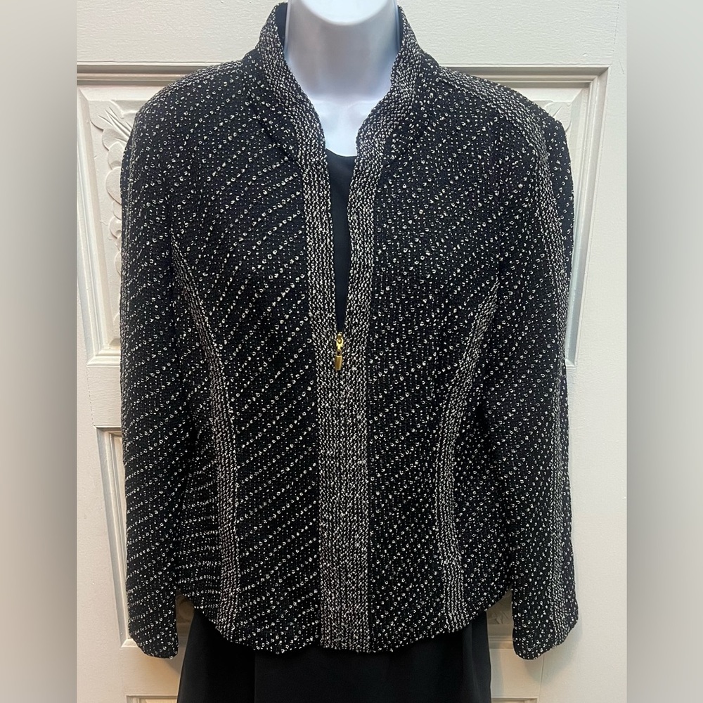 St. John Elegant Textured Shimmer Jacket 12